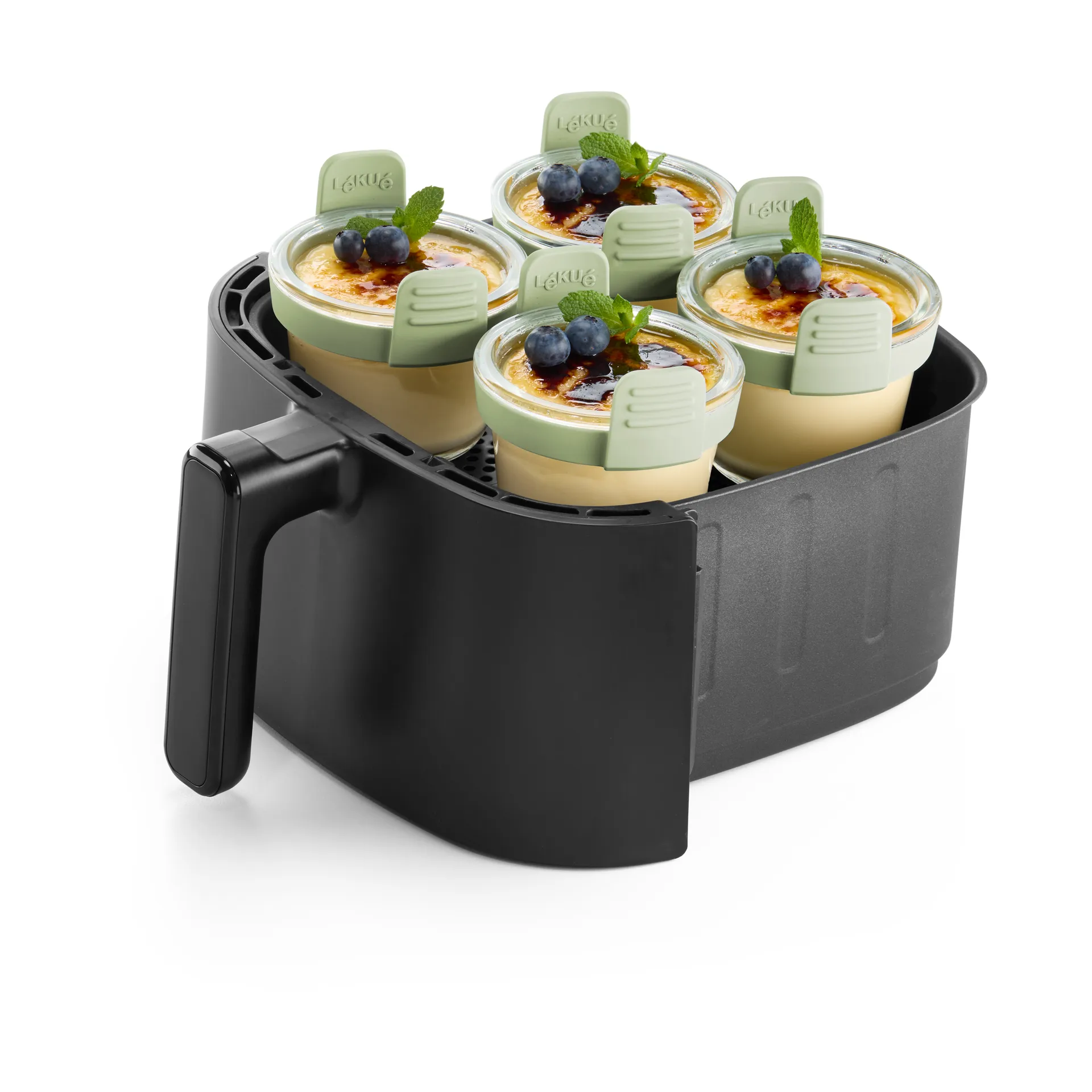 Lékué Air Fryer glass cup mini 4-pack, Transparent Lékué