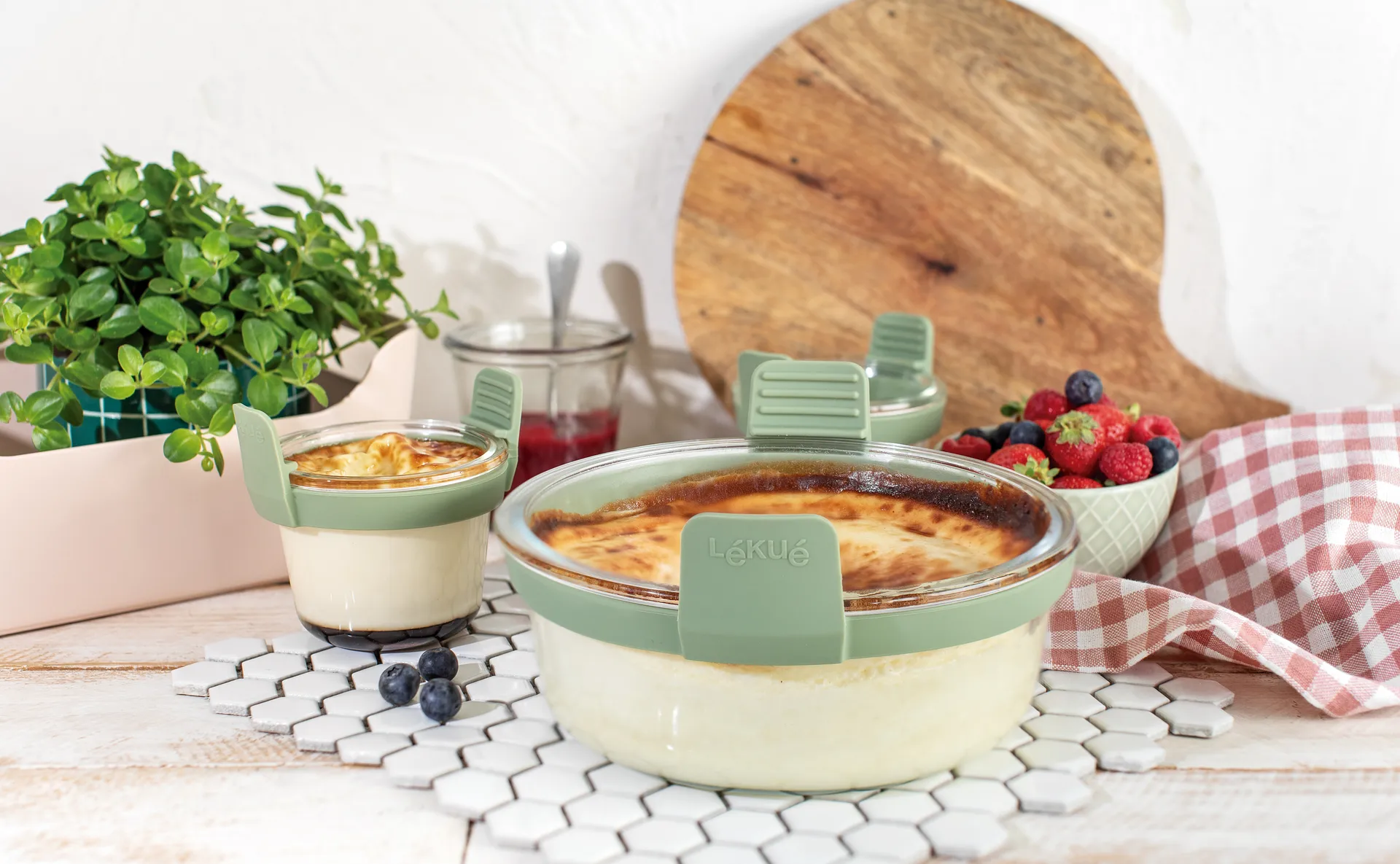 Lékué Air Fryer glass cup mini 4-pack, Transparent Lékué