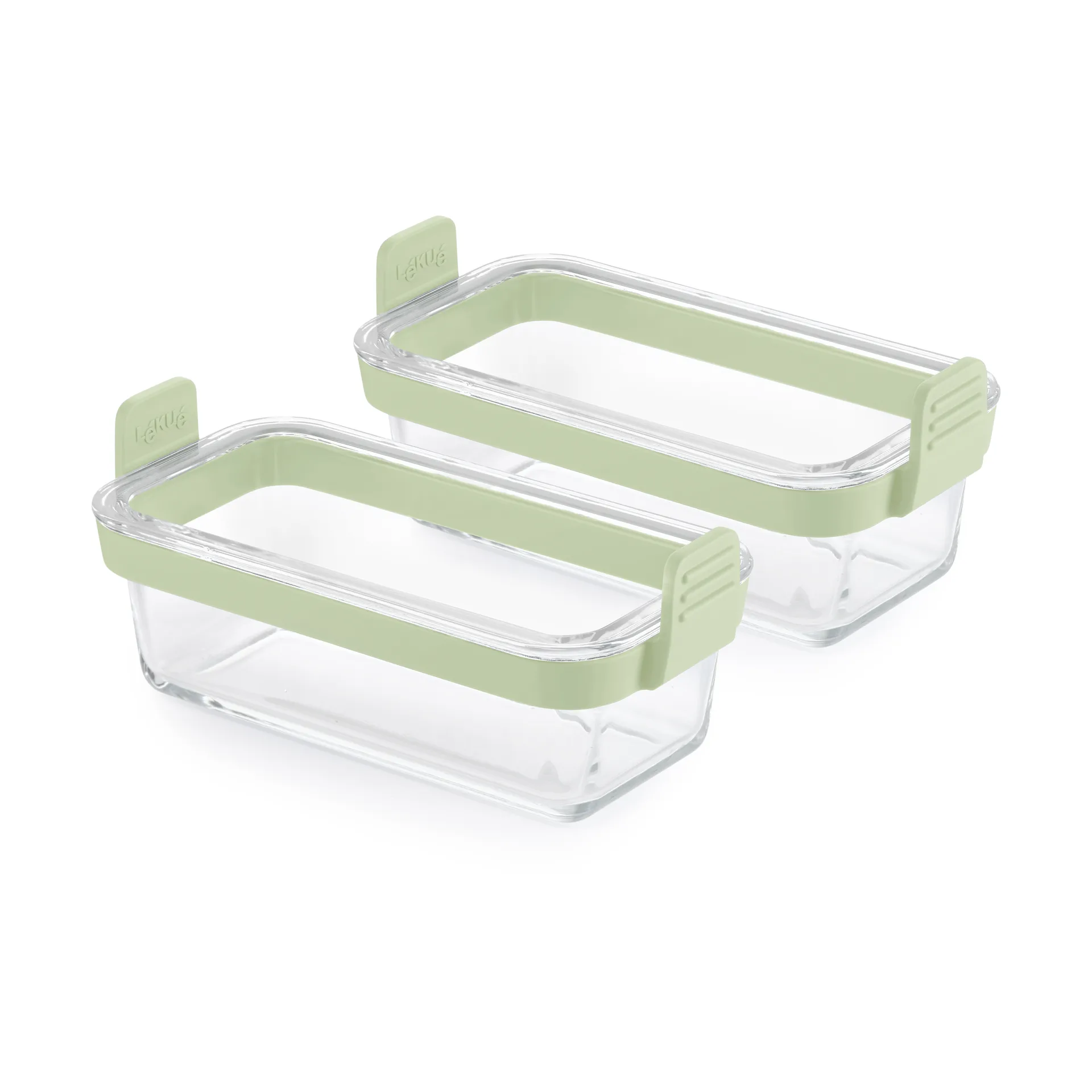 Lékué Air fryer rectangular glass dish 2-pack, Transparent Lékué