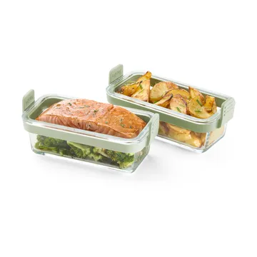 Lékué Air fryer rectangular glass dish 2-pack - Transparent - Lékué