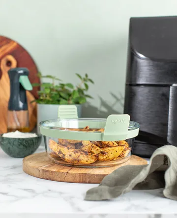 Lékué Air fryer round glass dish - Transparent - Lékué