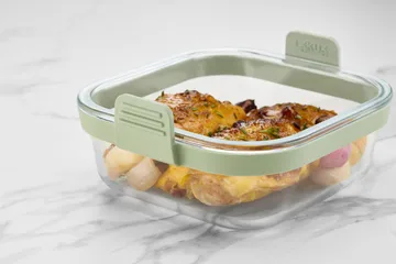 Lékué Air fryer square glass dish - Transparent - Lékué