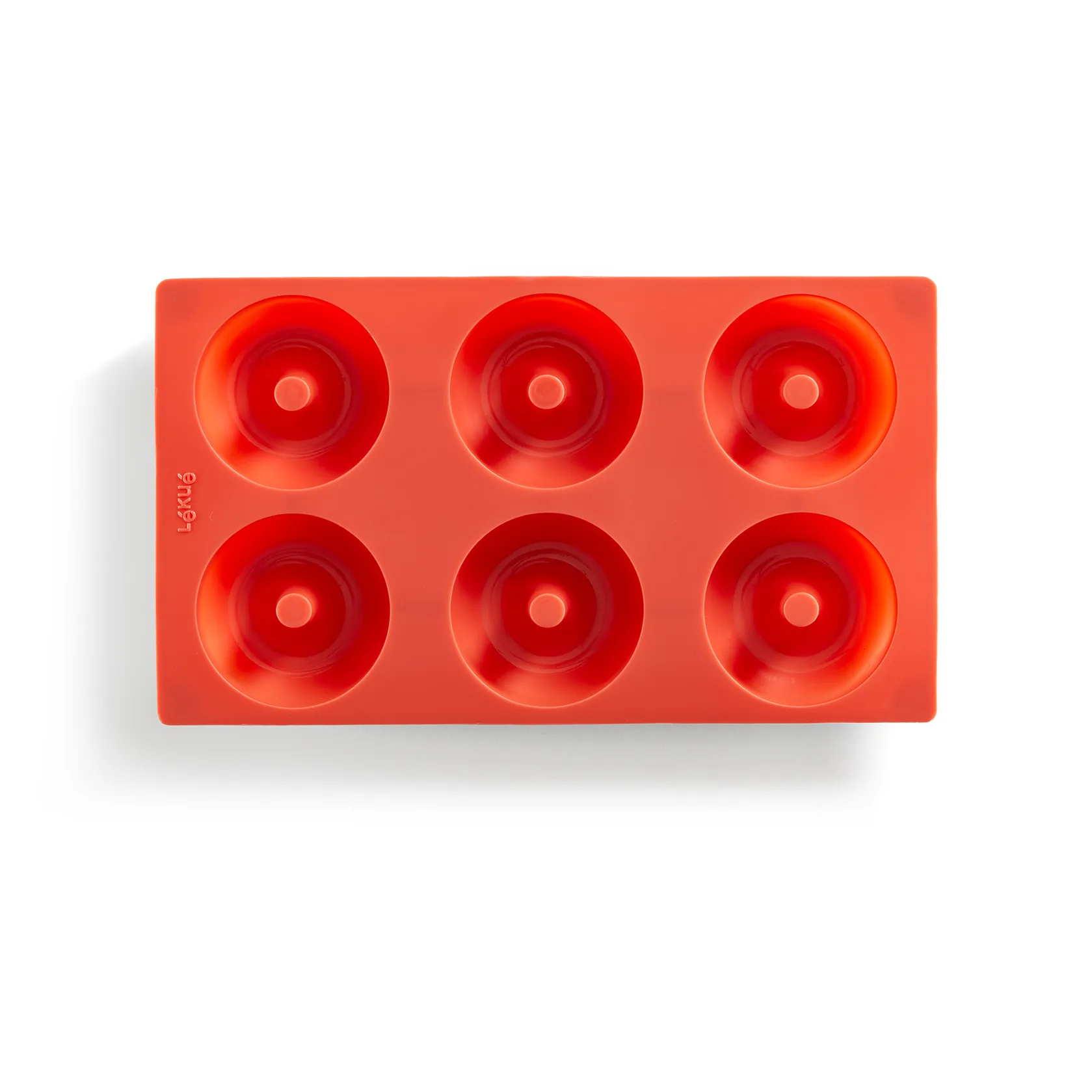 Lékué donut mold silicone 6 pcs, Red Lékué