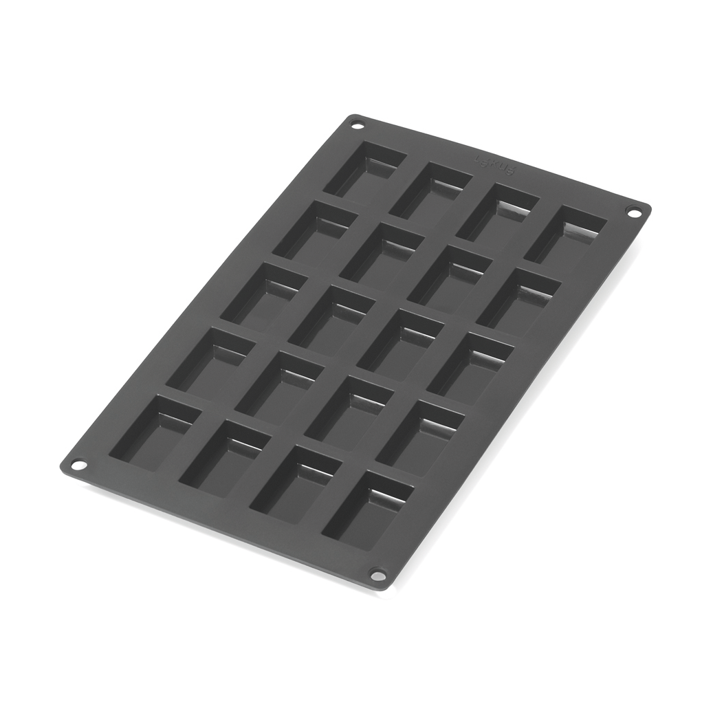 Lékué financier mold silicone 20 pcs Black | Scandinavian Design | Cookie/Biscuit cutters & cake tins | Black
