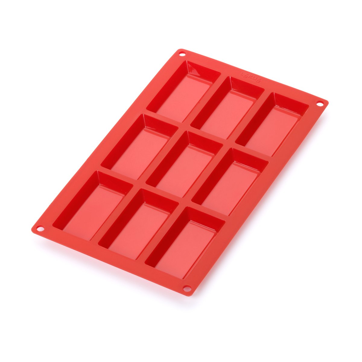 Lékué financier mold silicone 9 pcs Red | Scandinavian Design | Cookie/Biscuit cutters & cake tins | Red
