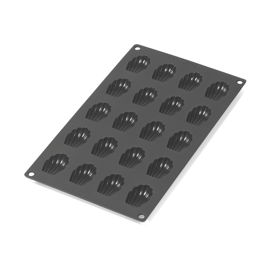 Lékué madeleine mold mini silicone 20 pcs Black | Scandinavian Design | Cookie/Biscuit cutters & cake tins | Black