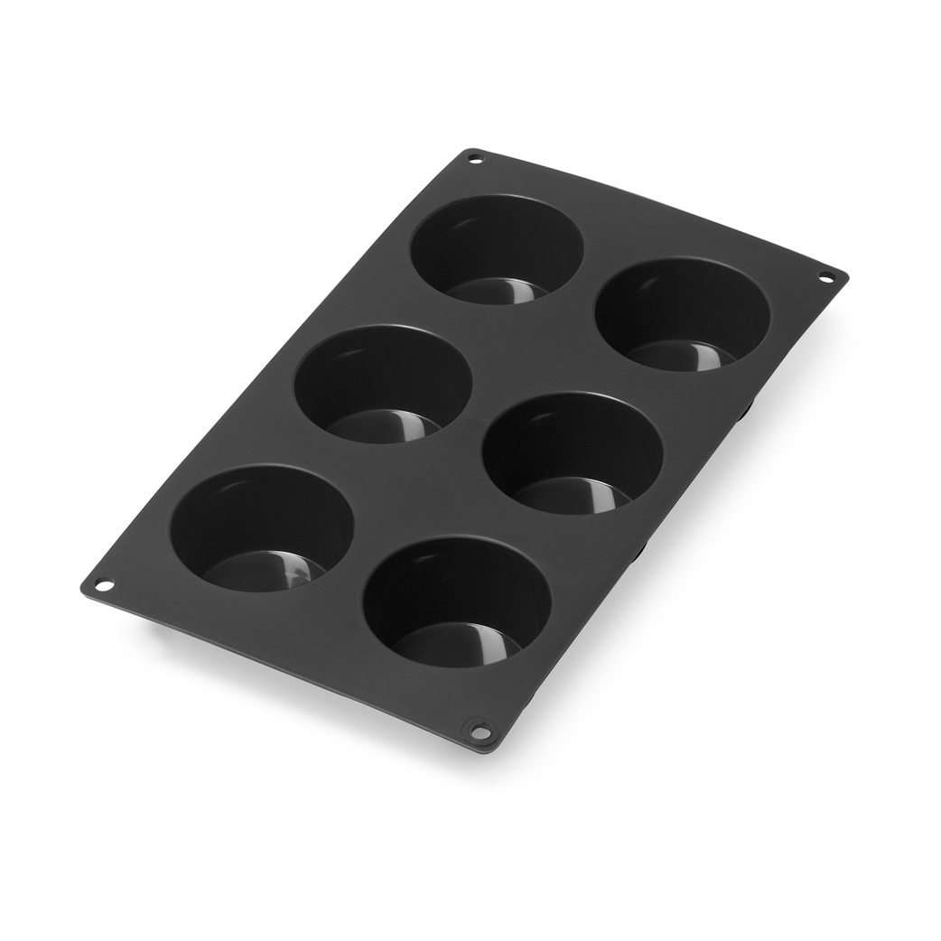 Lékué muffin mold silicone 6 pcs Black | Scandinavian Design | Cookie/Biscuit cutters & cake tins | Black