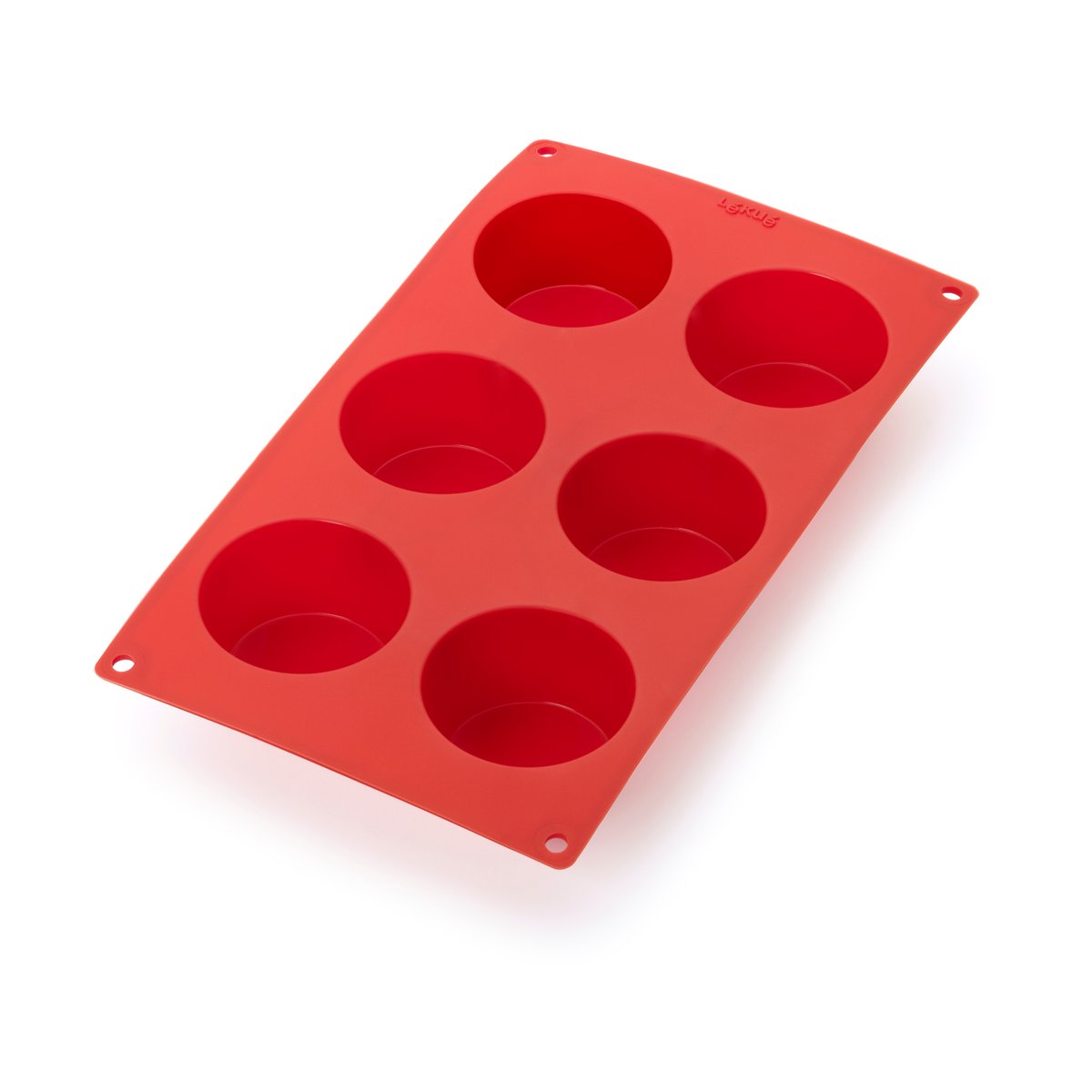 Lékué muffin mold silicone 6 pcs Red | Scandinavian Design | Cookie/Biscuit cutters & cake tins | Red