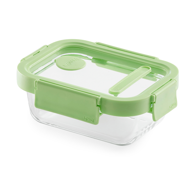Lékué Lékué rectangular glass lunchbox 0.37 L Green