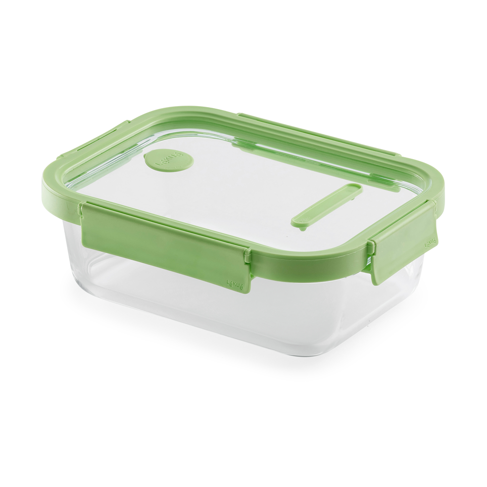 Lékué Lékué rectangular glass lunchbox 1.52 L Green