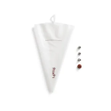 Lékué reusable piping bag 3 nozzles - Transparent - Lékué
