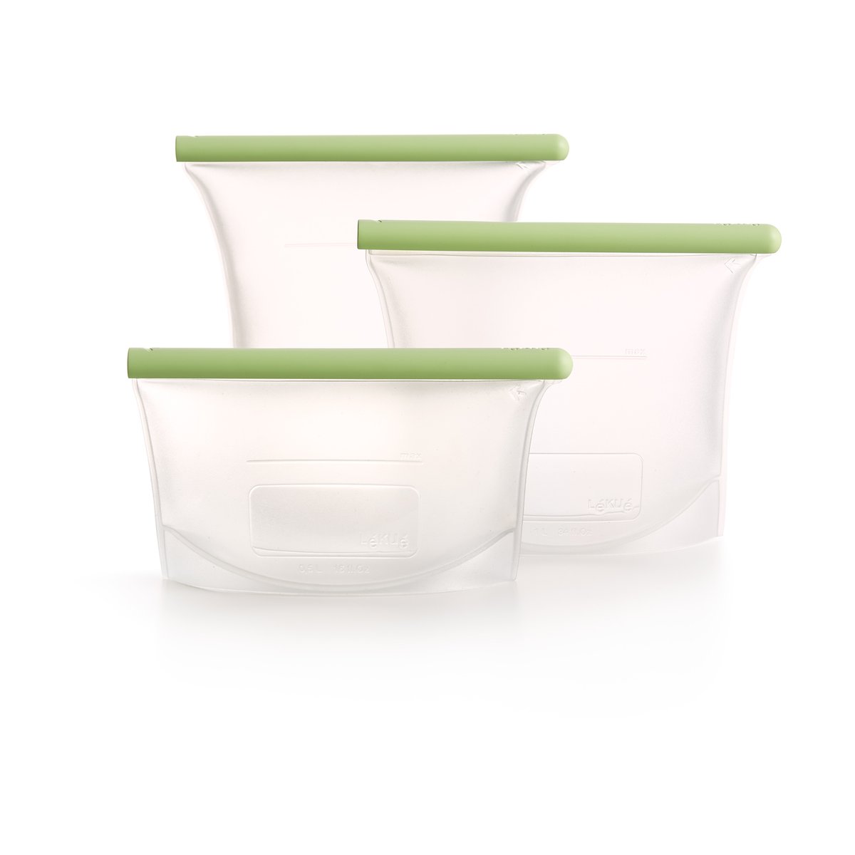 Lékué reusable silicone bag 3 pieces Green | Scandinavian Design | Other kitchen utensils | Green