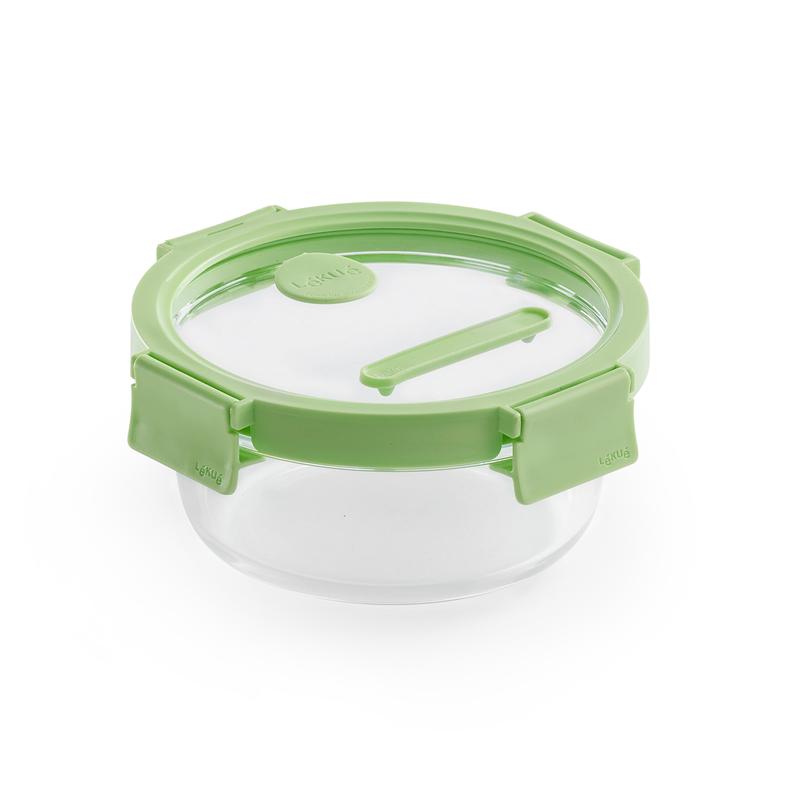 Lékué round glass lunchbox 0.65 L Green | Scandinavian Design | Lunch boxes & food containers | Green