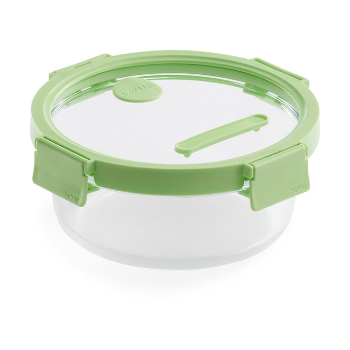 Lékué Lékué round glass lunchbox 0.95 L Green