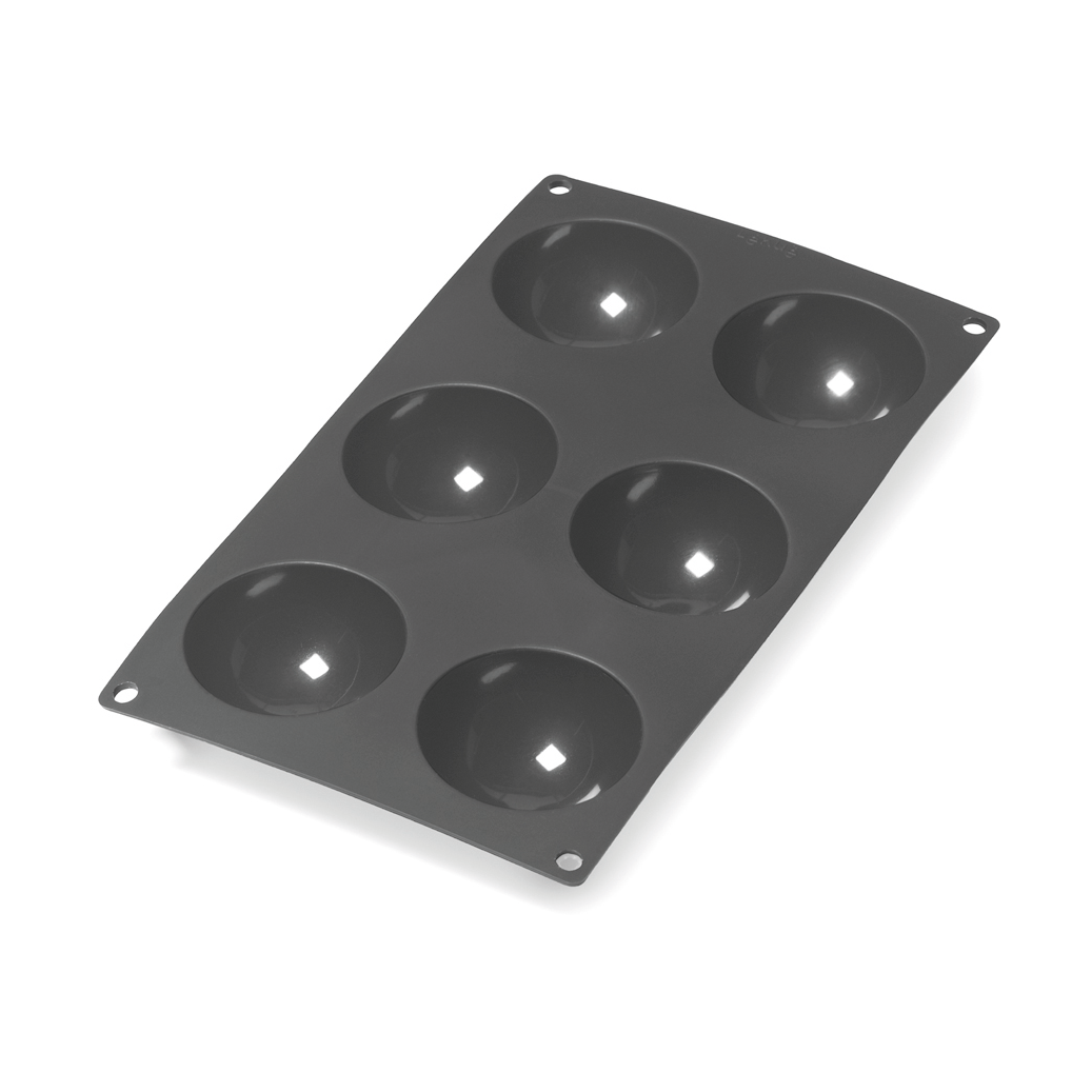 Lékué silicone mold half-sphere 6 pcs Black | Scandinavian Design | Cookie/Biscuit cutters & cake tins | Black