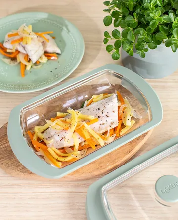 Lékué steamer - Transparent, glass, 2-pack - Lékué