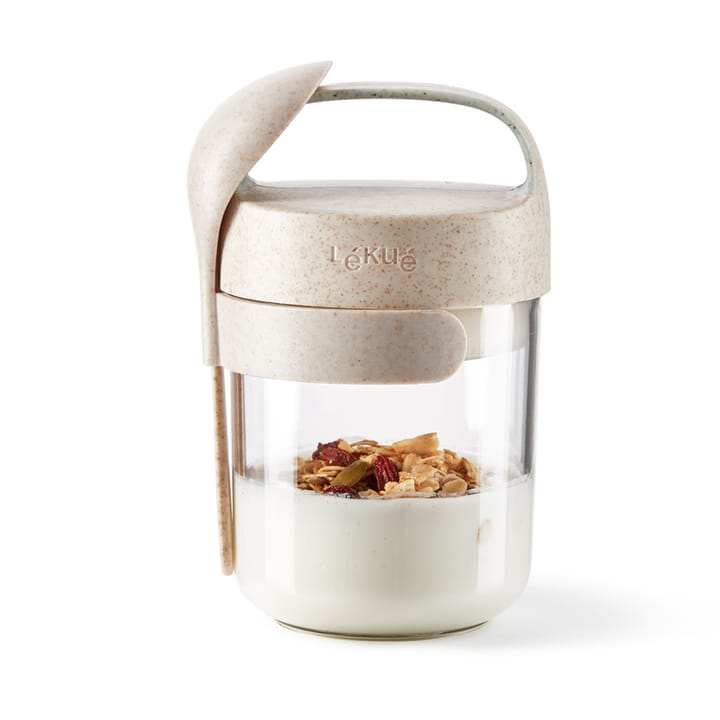Lékué To Go jar organic with spoon beige, 0.4 L Lékué