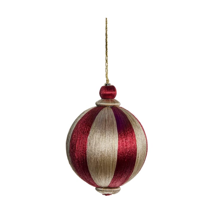 Agnes Christmas bauble Ø10 cm - Dark red-linen - Lene Bjerre