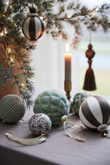 Agnes Christmas bauble Ø10 cm - Off-white-brown - Lene Bjerre