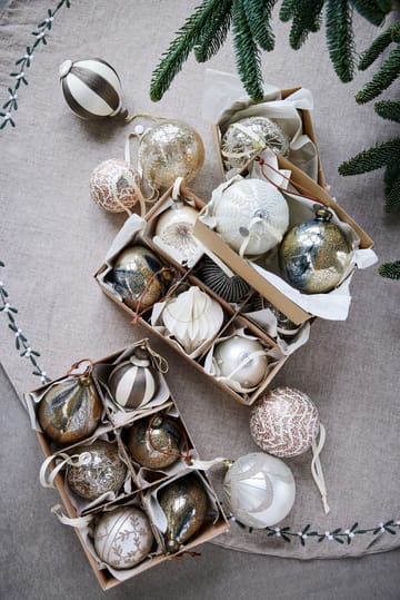 Agnes Christmas bauble Ø10 cm - Off-white-brown - Lene Bjerre