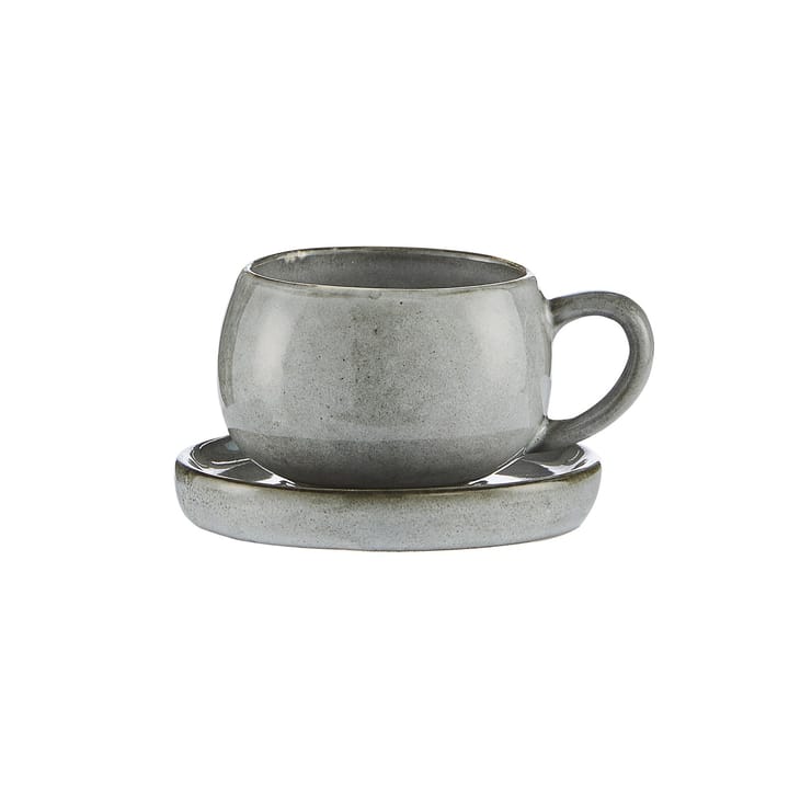 Amera espressocup with saucer - grey - Lene Bjerre