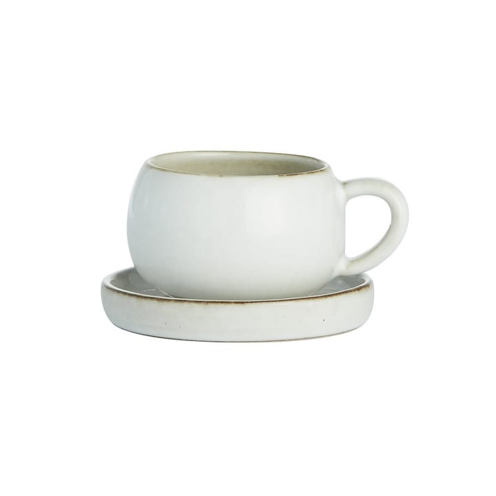 Amera espressocup with saucer - white sands - Lene Bjerre