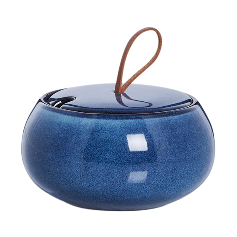 Lene Bjerre Amera sugar bowl with lid Ø13 cm Blue