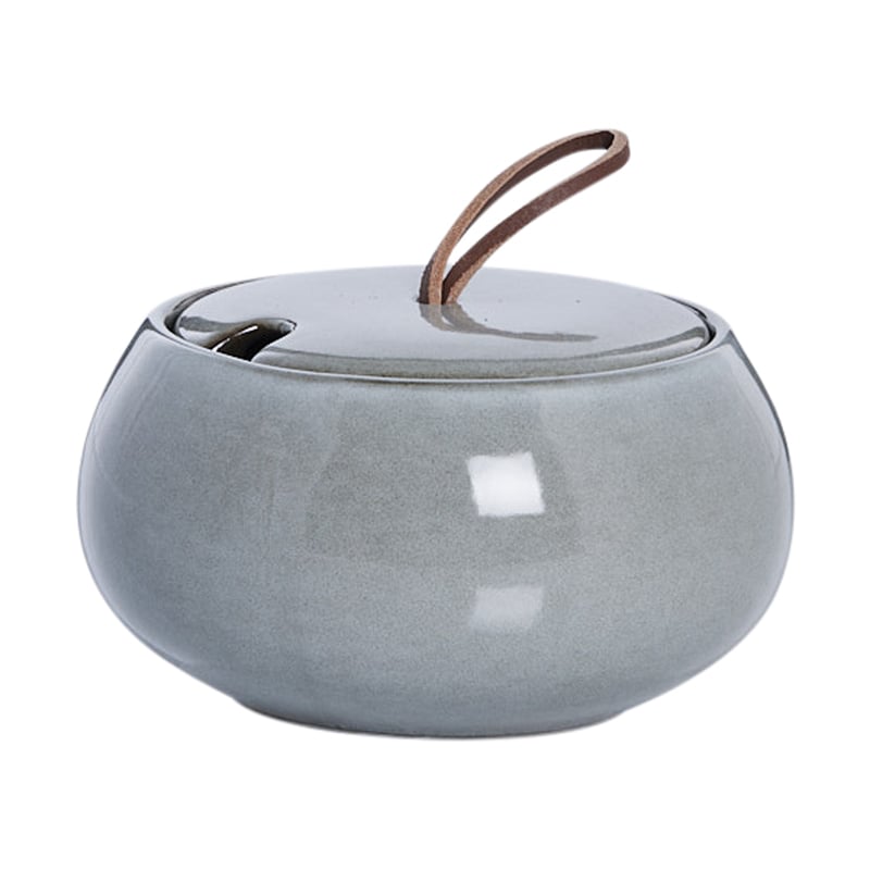 Lene Bjerre Amera sugar bowl with lid Ø13 cm Grey