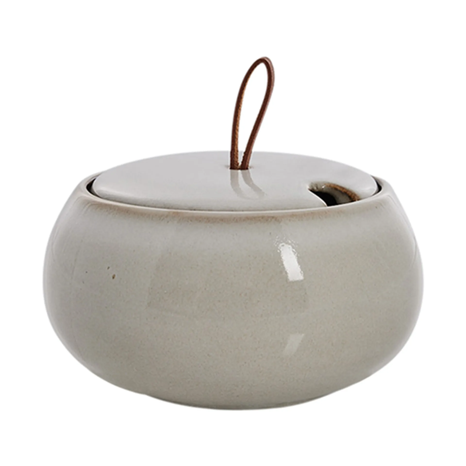 Amera sugar bowl with lid Ø13 cm, White sands Lene Bjerre