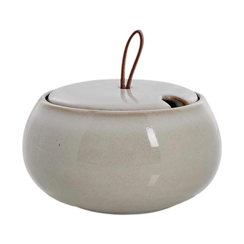 Lene Bjerre Amera sugar bowl with lid Ø13 cm White sands