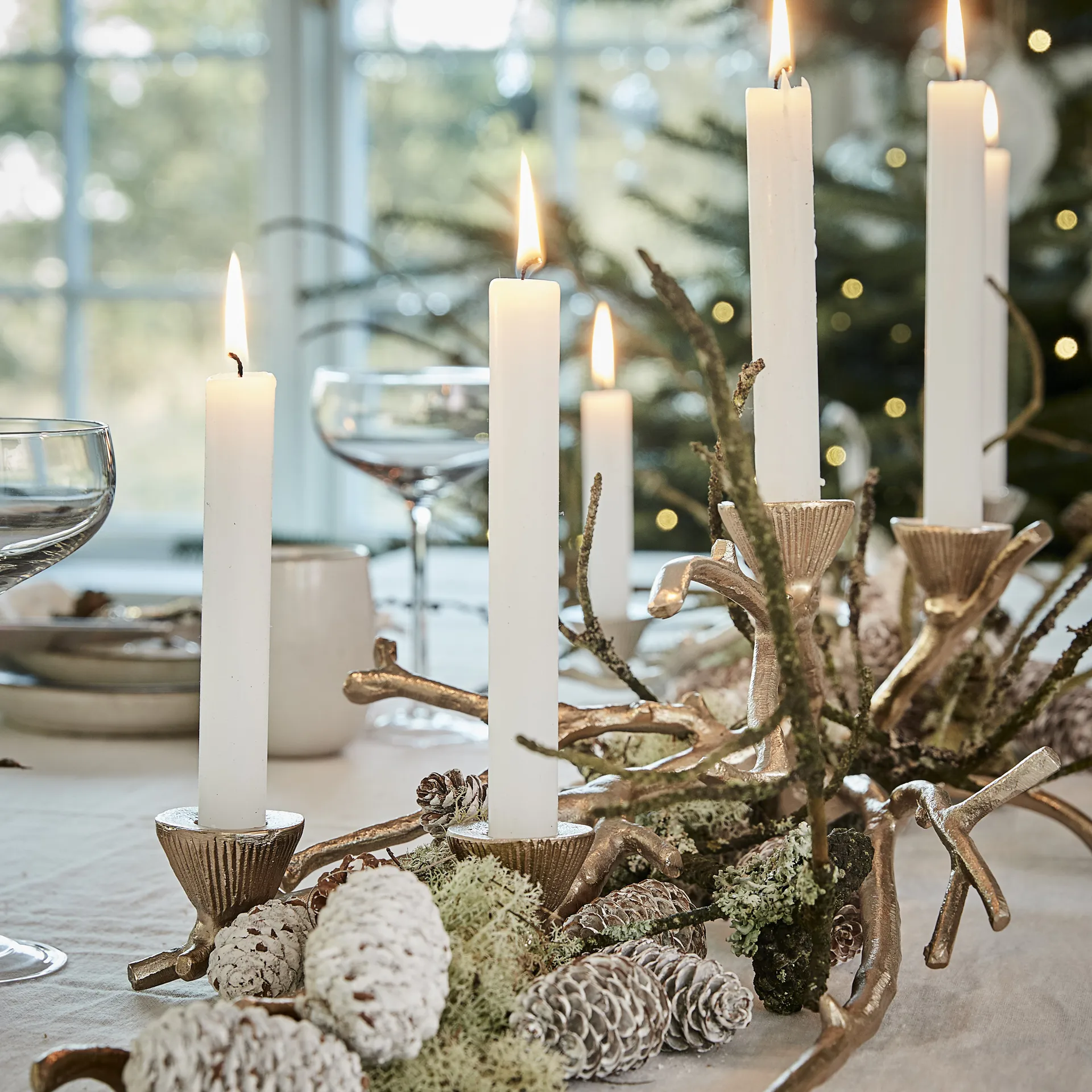 Aurelia candle sticks 16 cm, light gold Lene Bjerre