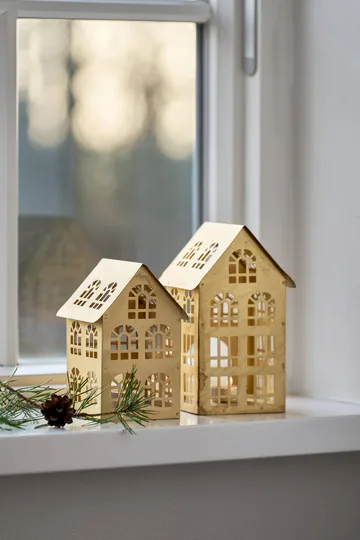 Bolille tealight holder - Gold-coloured, 12x10xH20 cm - Lene Bjerre