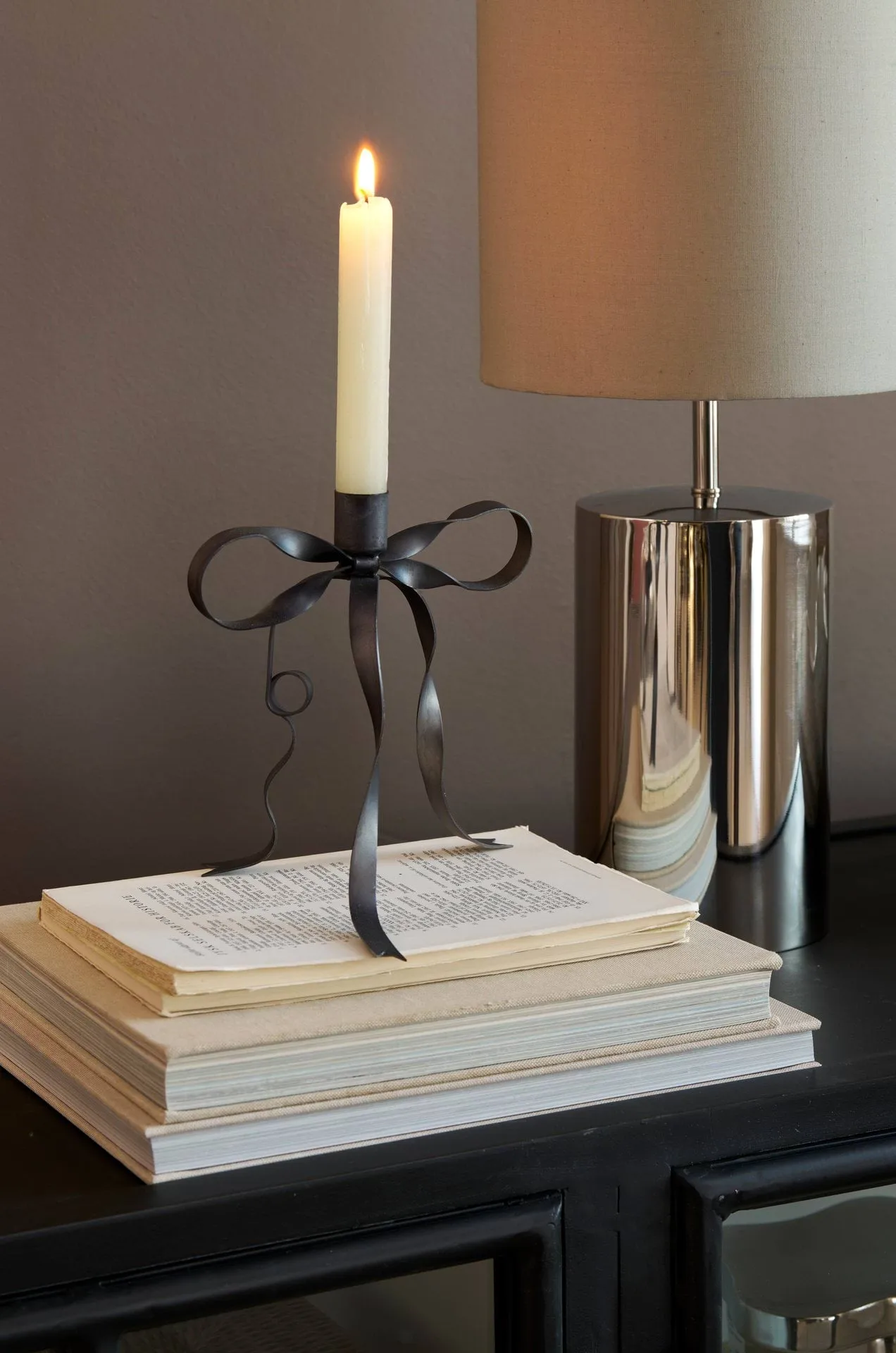 Bovinne candleholder, Grey, 9x15x32.5 cm Lene Bjerre