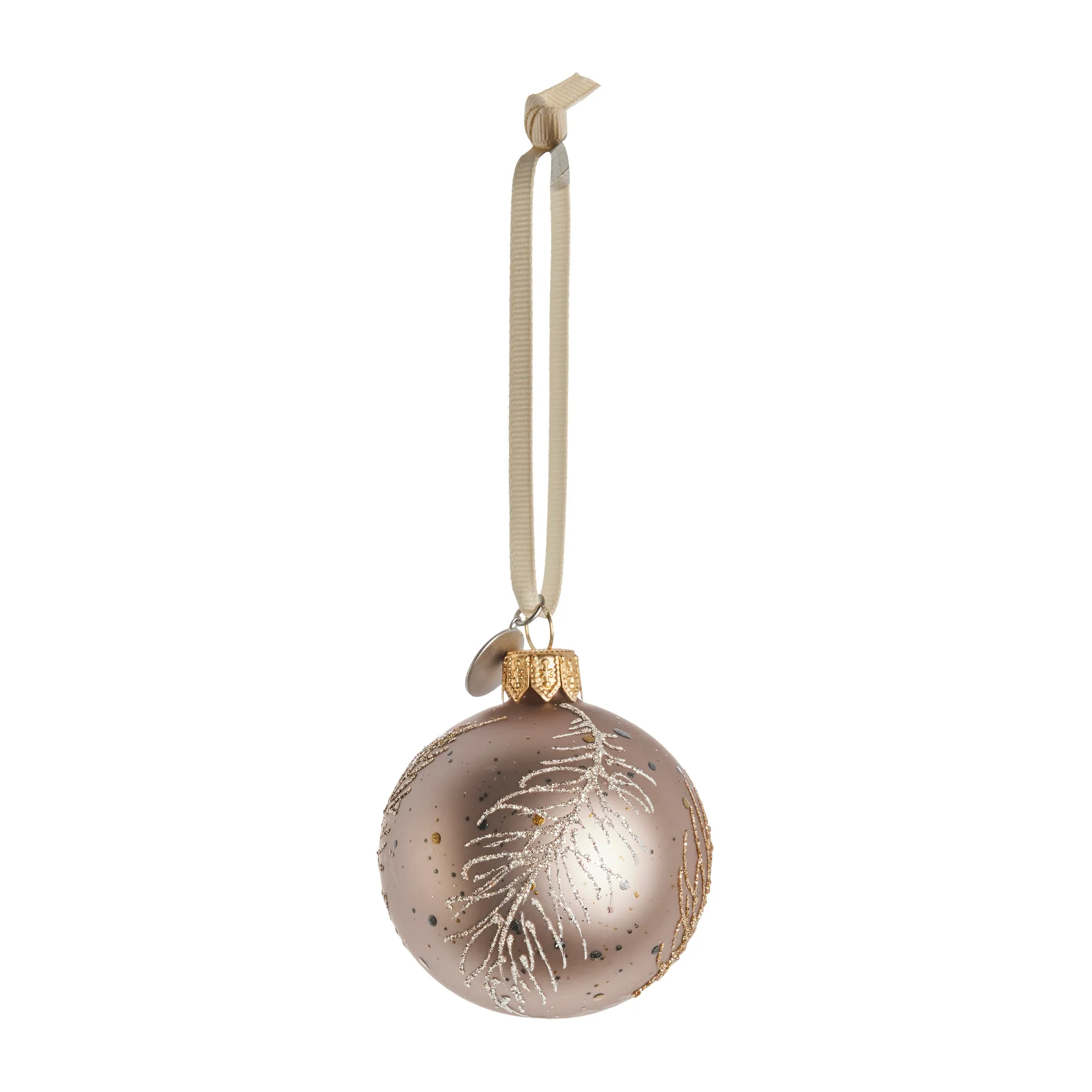 Cadelia bauble feather Ø6 cm, powder-light gold Lene Bjerre