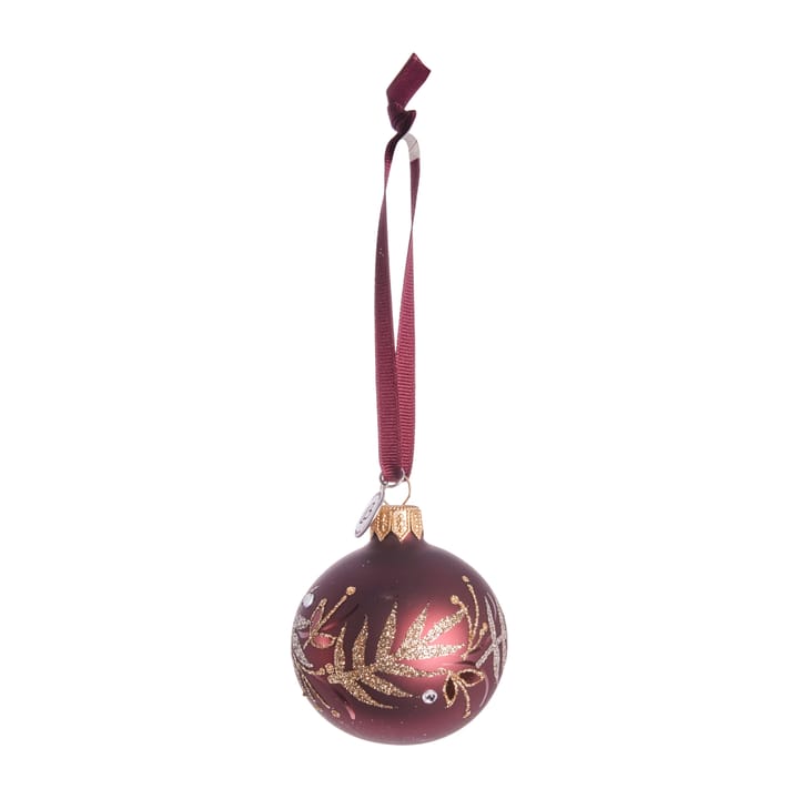 Cadelia bauble with leaf Ø6 cm, pomegranate-light gold Lene Bjerre