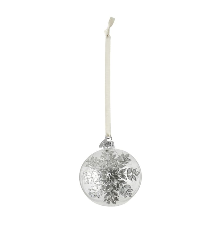 Cadelia Christmas Bauble ice flower Ø8 cm, Clear-silver Lene Bjerre