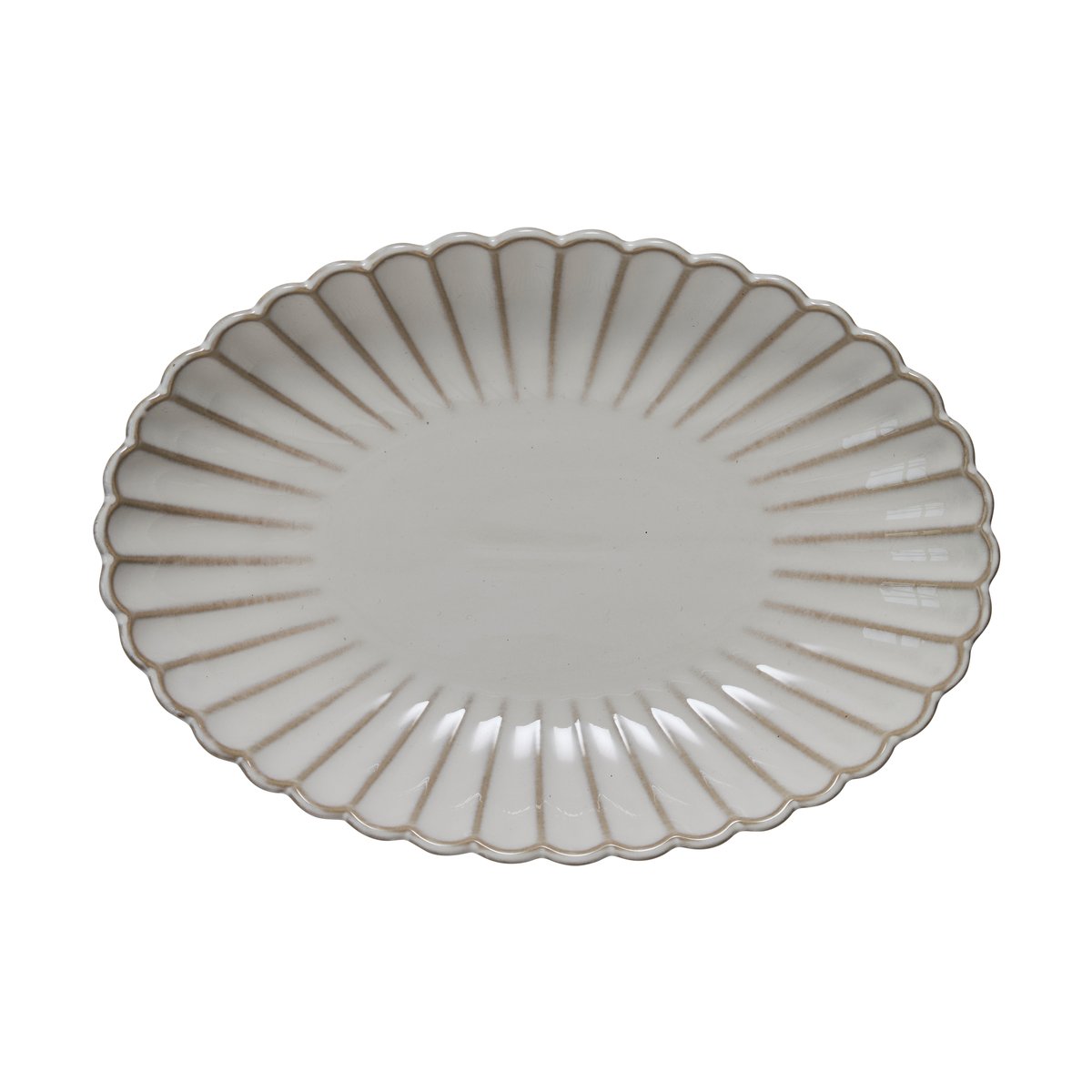 Lene Bjerre Camille saucer 22.5x15.5 cm Off white | Scandinavian Design | Serving platters & dishes | White