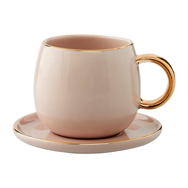 Clara espresso cup with saucer 15 cl - Rose-light gold - Lene Bjerre