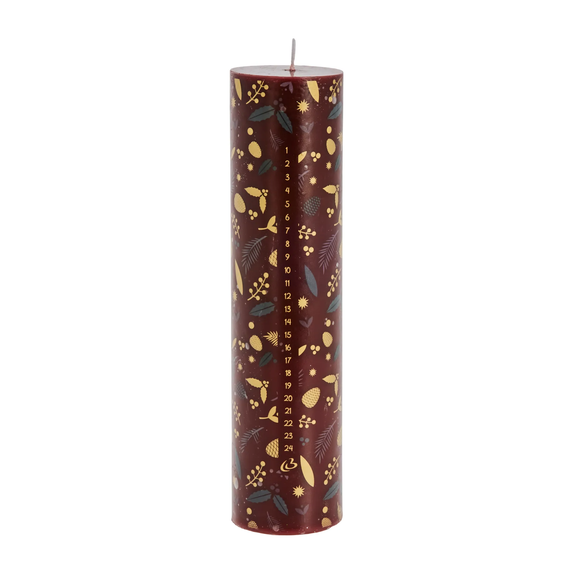 Cristienne Advent candle 20 cm, pomegranate-light gold Lene Bjerre