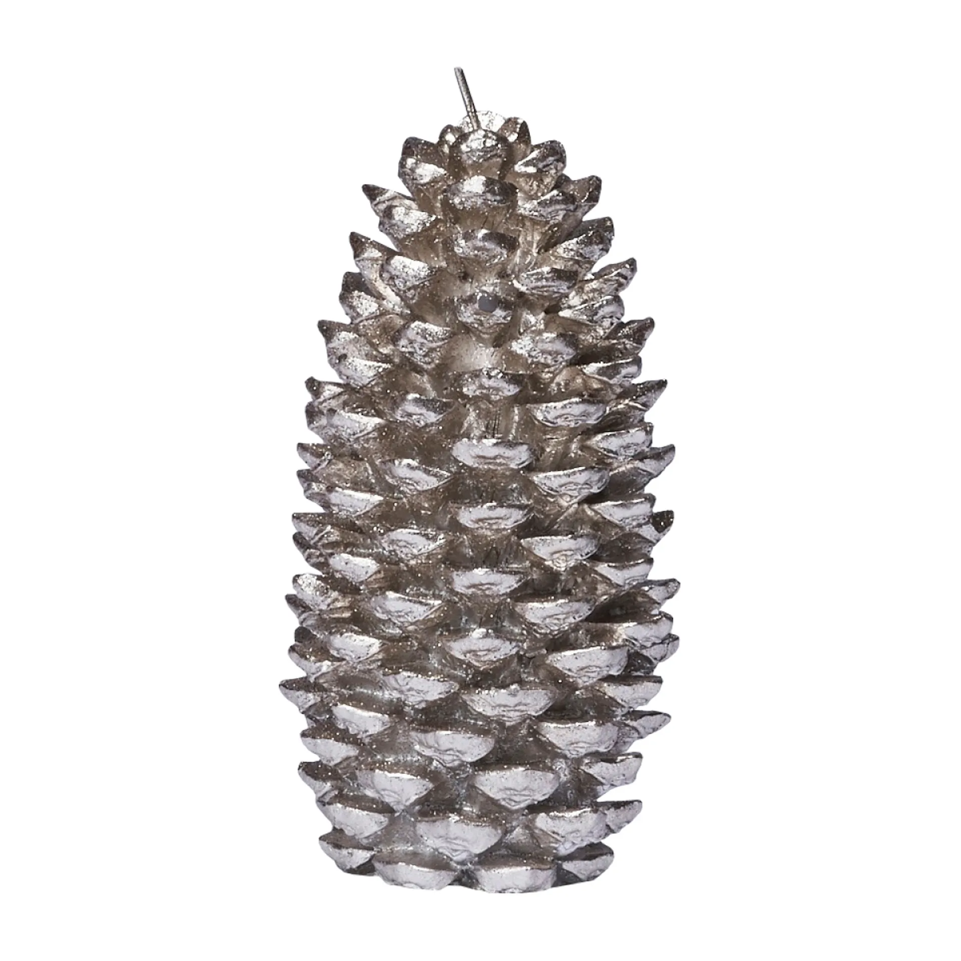 Elegia decorative candle pine cone 15 cm, silver Lene Bjerre