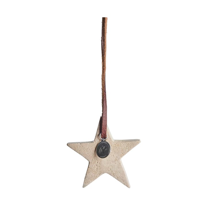 Elina Christmas tree decoration star 6.5 cm - Linen - Lene Bjerre