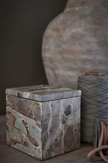 Ellia storage box marble 12x12 cm - Linen - Lene Bjerre