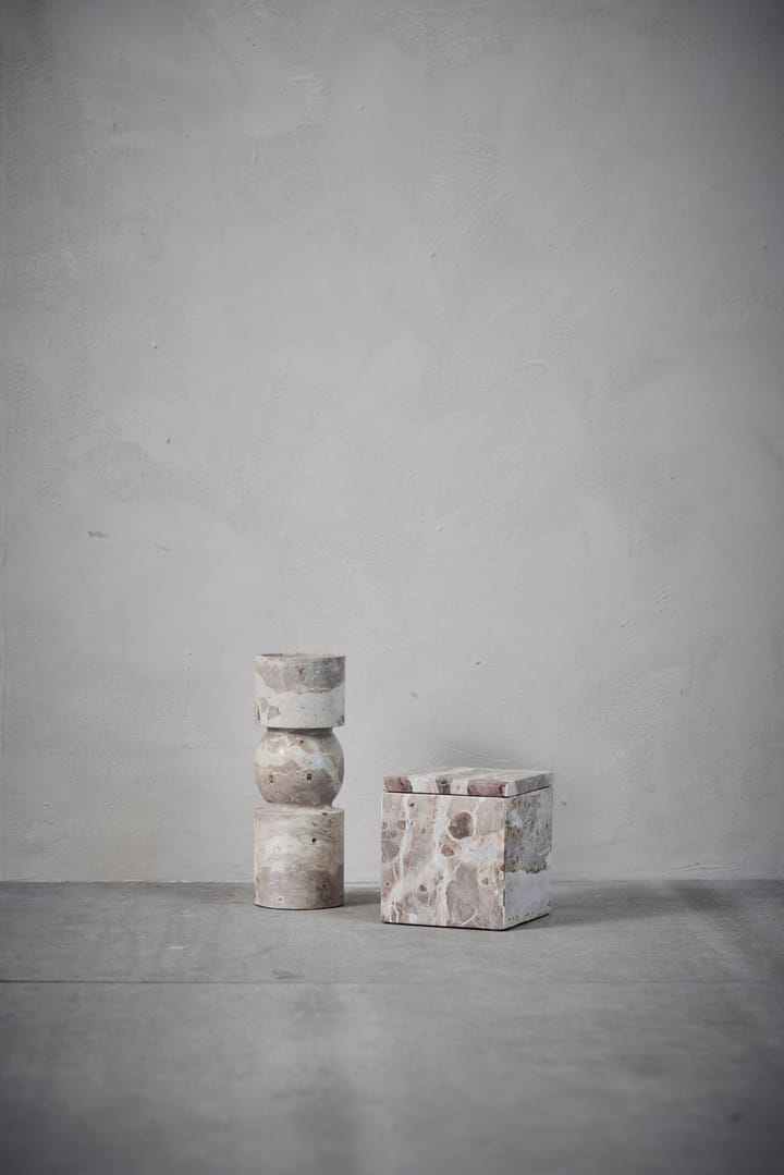 Ellia storage box marble 12x12 cm - Linen - Lene Bjerre