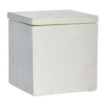 Ellia storage box marble 12x12 cm - White - Lene Bjerre