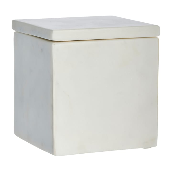 Ellia storage box marble 12x12 cm - White - Lene Bjerre
