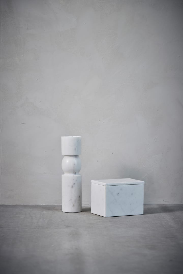 Ellia storage box marble 16.5x11.5 cm - White - Lene Bjerre