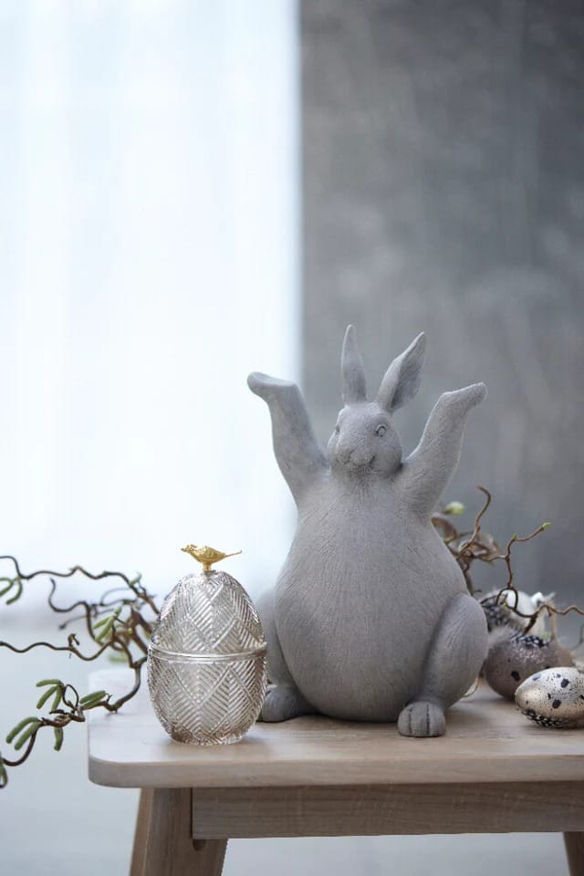 Esmia Easter egg 15 cm, Dark Grey-light gold Lene Bjerre