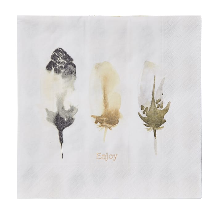 Estea napkin 33x33 cm 20-pack - white-mellow - Lene Bjerre