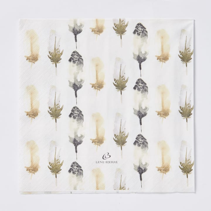 Estea napkin 33x33 cm 20-pack - white-mellow - Lene Bjerre