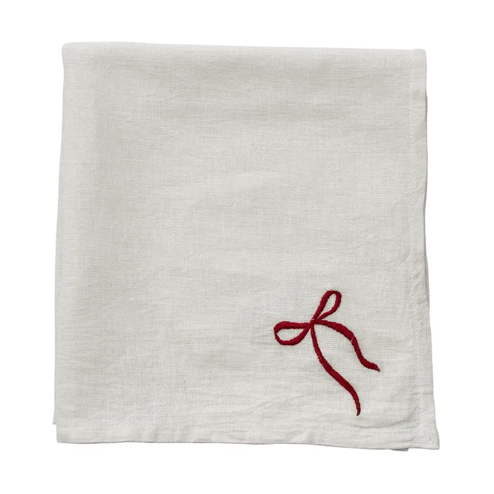 Fiola napkin - White-dark red, 45x45 cm - Lene Bjerre